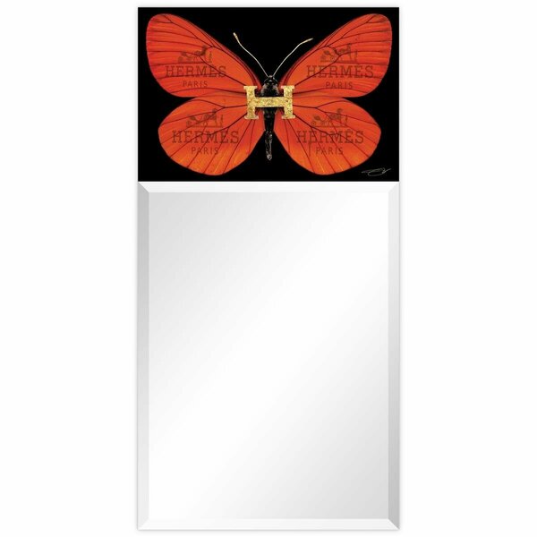 Empire Art Direct Designer Butterfly Rectangular Beveled Mirror on Free Floating Printed Tempered Art Glass TAM-JP6062-2448T